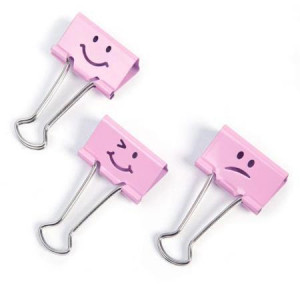 Klipy na dokumenty "Emoji", růžová, 32 mm, RAPESCO