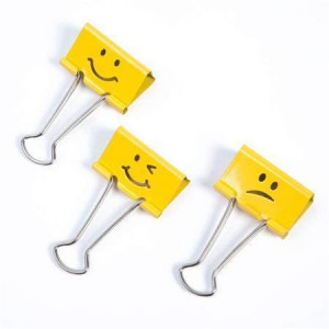 Klipy na dokumenty "Emoji", žlutá, 32 mm, RAPESCO
