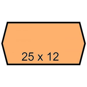 Cenové etikety, oranžová, 25 x 12 mm