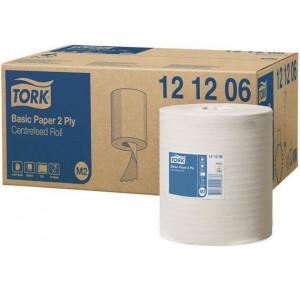 Papírové utěrky, v roli, M2 systém, TORK, bílé