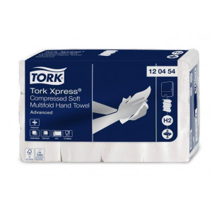 Ručníky "Xpress Soft Multifold", bílá, stlačené, 2 vrstvé, 200 listů, H2, Advanced, TORK 120454