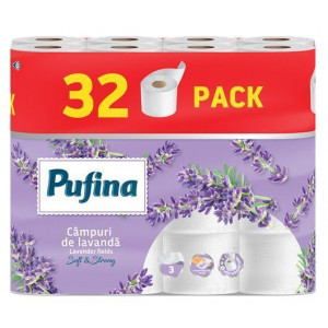 Toaletní papír "Lavender Fields", 3-vrstvý, 32 rolí, PUFINA PP21049