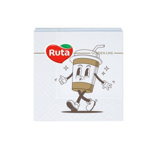 Ubrousky "Coffee", 2-vrstvé, 1/4 skládání, 24 x 24 cm, 40 ks, RUTA A0306