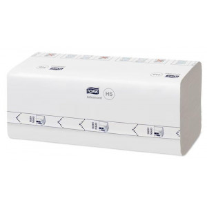 Papírové ručníky "PeakServe", bílá s šedým vzorem listů, 1-vrstvé, systém H5, Advanced, TORK 100589
