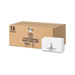 Ručníky, bílá, bambusové, 2-vrstvé, skládané Z, 15x 200 útržků, CHEEKY PANDA ZHANDTW15