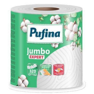 Papírové utěrky "Expert", 2-vrstvé, 320 útržků, 1 role, PUFINA PP21204