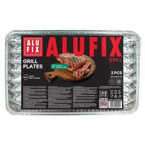 Grilovací tác, 34,5 x 22,5 cm, obdélníkový, 3 ks, ALUFIX GRILL3UNINEW