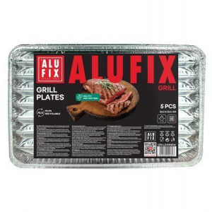 Grilovací tác, 34,5 x 22,5 cm, obdélníkový, 5 ks, ALUFIX GRILL5UNINEW