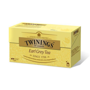 Čaj, černý, 25x2 g, TWININGS "Earl grey"