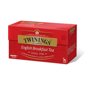 Čaj, černý, 25x2 g, TWININGS "English Breakfast"