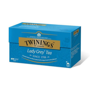 Čaj, černý, 25x2 g, TWININGS "Lady grey"