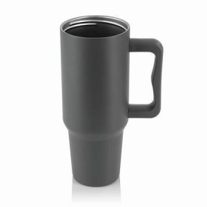 Termohrnek s brčkem, šedá, 1,2 l, s rukojetí, 1605TER030