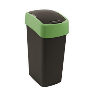 Odpadkový koš "Pacific flip bin", černá-zelená, na tříděný odpad, 45 l, CURVER 229412 