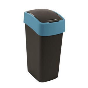 Odpadkový koš "Pacific flip bin", černá-modrá, na tříděný odpad, 45 l, CURVER 263992