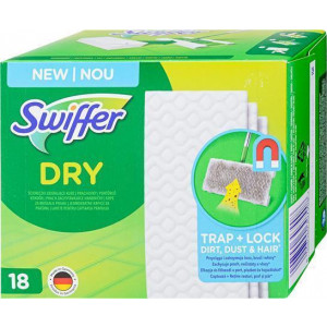 Čisticí ubrousky na podlahu "Dry", 18 ks, náhradní, SWIFFER PG600006