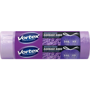 Pytle na odpadky s vůní levandule, zatahovací, 35 l, 15 ks, HDPE, VORTEX MSZ3515VORTEXSCENTLA