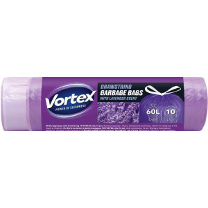 Pytle na odpadky s vůní levandule, zatahovací, 60 l, 10 ks, HDPE, VORTEX MSZ6010VORTEXSCENTLA