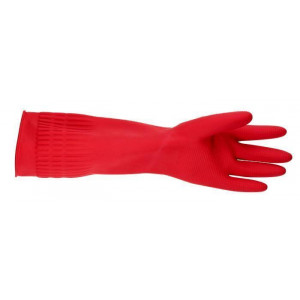 Gumové rukavice pro domácnost, červená, latexové, extra dlouhé, 38 cm, vel. S, BONUS B043