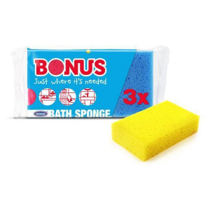 Koupelová houba, různé barvy, 3 ks/balení, BONUS B057
