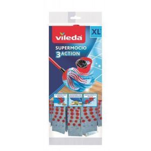Podlahový mop "SuperMocio 3 Action", modrá, s mikrovlákny, VILEDA