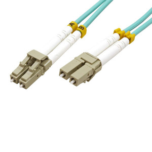 Optický Patch Cord Multi mod (50/125), LC-LC - 15m, modrozelený, economy