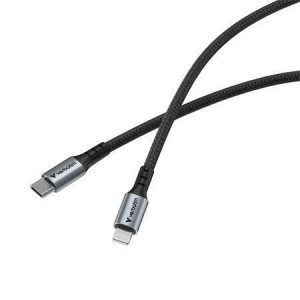 USB kabel, černá, USB-C / Lightning (Apple), 1,2 m, 60W, VERBATIM 31844