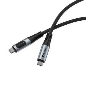 USB kabel, černá, USB-C / USB-C, 1,2 m, 100W, s displejem napájení, VERBATIM 31848