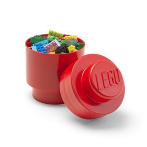 Úložný box ve tvaru kulaté kostky, červená, LEGO 40301730
