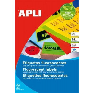 Etiketa, fluorescentní žlutá, 99,1 x 67,7 mm, zaoblené rohy, 160 ks/bal., APLI 02874