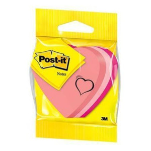 Samolepicí bloček ve tvaru srdce, růžová, 225 listů, 3M POSTIT 7100172402
