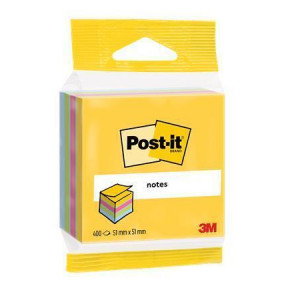 Samolepicí bloček, mix barev, 51 x 51 mm, 400 listů, blistr, 3M POSTIT 7100172400