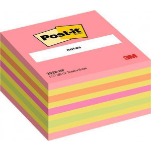 Samolepicí bloček "Lollipop pink", mix barev, 76 x 76 mm, 450 listů, 3M POSTIT 7100200378