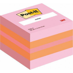 Samolepicí bloček, mix barev oranžová-růžová, 51 x 51 mm, 400 listů, 3M POSTIT 7100172395