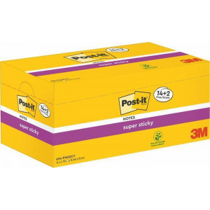 Samolepicí bloček "Super Sticky", mix barev, 76 x 76 mm, 24x 90 listů, 3M POSTIT 7100234515