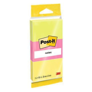 Samolepicí bloček, mix neonových barev, 38 x 51 mm, 3x 100 listů, blistr, 3M POSTIT 7100172319