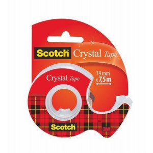 Lepicí páska s odvíječem, 19mm x 7,5m, 3M/SCOTCH "Crystal"