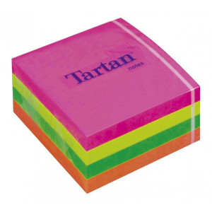Samolepicí bloček, neon barvy, 76x76 mm, 400 lístků,TARTAN
