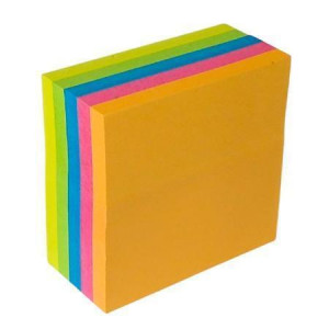 Samolepicí bloček, mix neonových barev, 50 x 50 mm, 250 listů, VICTORIA OFFICE