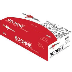 Ochranné rukavice "Boorne", jednorázové, vinylové, velikost M/8, bez pudru, 100 ks, 109008399080