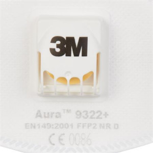 Respirátor s ventilkem "9322+ Aura", 10 ks, 3M 7100258909