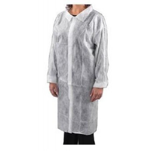 Plášť se suchými zipy, bílá, velikost S, jednorázový, PP, 10 ks/balení, 1212-20-S T