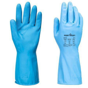 Ochranné rukavice, modrá, latexové, pro potravinářství, vel. S, 12 párů, PORTWEST AP76BLUS