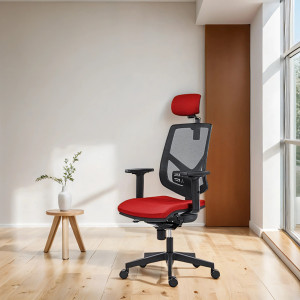 Powerton ERGO TINA Kancelářské ergonomické křeslo, Červené