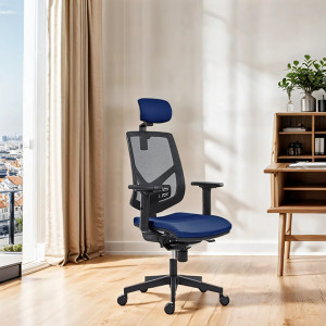 Powerton ERGO TINA Kancelářské ergonomické křeslo, Tmavě modré