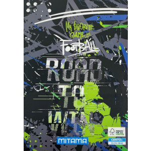 Sešit "Fantasy colours", A4+, linkovaný, 52+2 listů, Fotbal, MITAMA 62163-90041