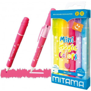 Zvýrazňovače sada "Magic Colors", dvojitý hrot, vymazatelné, 6ks, MITAMA 62573