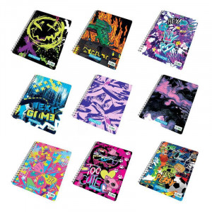Spirálový sešit "Fantasy colours", A4+, čtverečkovaný, 60 listů, skate, MITAMA 62621-90077
