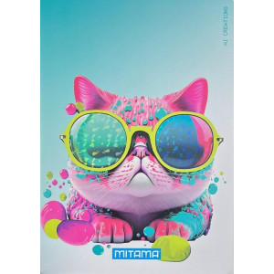 Sešit "Animal", A4, čtverečkovaný, 40+2 listů, kočka, MITAMA 62732-90097