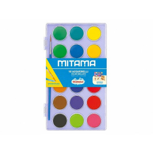 Vodové barvy, 18 barev, 2,9 cm, fialová, MITAMA 62890-90321