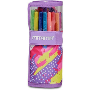 Penál plný "Glitter Roll", Comics, rolovací, fialová, MITAMA 62908-90158